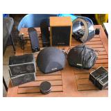 Lot of Various Audio Speakers including Technics, Aiwa, and RadioShack