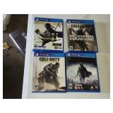 Call of Duty Modern Warfare, Ghost of Tsushima, Shadow of Mordor, and Call of Duty Advanced Warfare PS4 Games