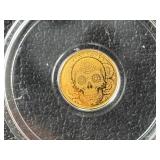 1/200th Ounce .999 Fine Gold Round Dia De Los Muertos