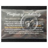 1943 Lincoln Cent Silver Lincoln Portrait Black Ruthenium Edition