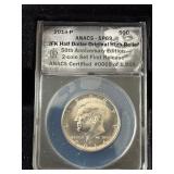 2014 P & D Kennedy Half Dollar High Relief Set ANACS SP69 #69 of #1968
