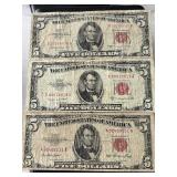 Red Seal $5 Dollar Notes