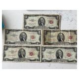 1953 Red Seal $2 Dollar Notes