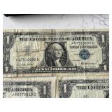 Blue Seal $1 Dollar Silver Certificates - 1 is a Star Note