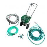 Scotts Basic Broadcast Spreader And Garden Hose Lot