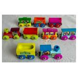 Vintage Sesame Street Natural Wood Train Set Vintage Sesame Street Natural Wood Train Set