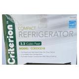 Criterion Compact Black Refrigerator 3.3 Cubic ft. Criterion Compact Black Refrigerator 3.3 Cubic ft.