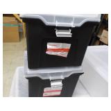 3 Portable Plastic File Totes- slig...