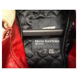 Women's Leather Biker Jacket Red/Cream Size 8 Women's Leather Biker Jacket Red/Cream Size 8