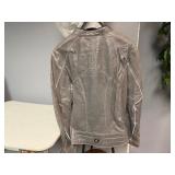 Women's Leather Biker Jacket Grey Size 18 Women's Leather Biker Jacket Grey Size 18