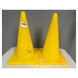 Two Yellow Traffic Cones 18' Two Yellow Traffic Cones 18'