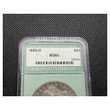 1885 O Morgan Silver Dollar NTC MS65 1885 O Morgan Silver Dollar NTC MS65
