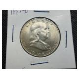 1957 D Silver Franklin Half Dollar 1957 D Silver Franklin Half Dollar