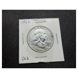 1958 Silver Franklin Half Dollar 1958 Silver Franklin Half Dollar