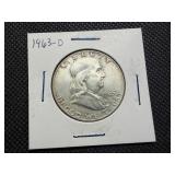 1963 D Silver Franklin Half Dollar 1963 D Silver Franklin Half Dollar