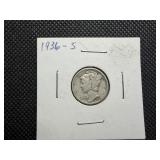 1936 S Silver Mercury Dime 1936 S Silver Mercury Dime