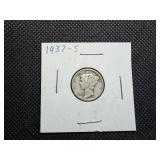 1937 S Silver Mercury Dime 1937 S Silver Mercury Dime