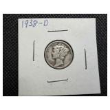 1938 D Silver Mercury Dime 1938 D Silver Mercury Dime