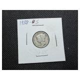 1938 S Silver Mercury Dime 1938 S Silver Mercury Dime