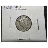 1938 S Silver Mercury Dime 1938 S Silver Mercury Dime