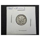 1945 Micro S Silver Mercury Dime 1945 Micro S Silver Mercury Dime