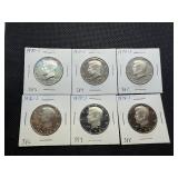 Six Kennedy Half Dollars - Very Nice Condition 1970 S, 1971 S, 1974 S, 1976 S, 1978 S, 1979 S Six Kennedy Half Dollars - Very Nice Condition 1970 S, 1971 S, 1974 S, 1976 S, 1978 S, 1979 S
