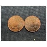 Two Copper 1 oz Rounds Liberty Design Two Copper 1 oz Rounds Liberty Design