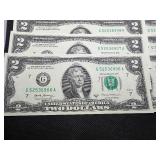 Ten Sequential $2 Bills Ten Sequential $2 Bills