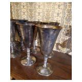 (8) 7" Tall Silver-Plated Goblets Made in Spain