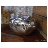 Terry Redlin Lidded Jar & Silver-Painted Seashells