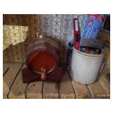 Mini Cask & Small Crock with Fire-Starting Materials
