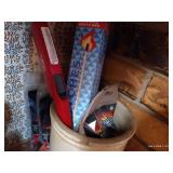 Mini Cask & Small Crock with Fire-Starting Materials