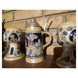 (2) Vintage German Goblets & (1) Small Stein