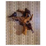 Hand-Carved Wooden Bird Wall Decor