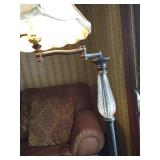 62" Tall Metal & Glass Floor Lamp