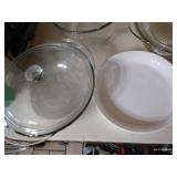(2) Mixing Bowls, (2) Corningware Dishes, (2) Glass Casserole Dishes