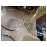 (2) Mixing Bowls, (2) Corningware Dishes, (2) Glass Casserole Dishes