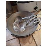 Wok, Roaster, Stock Pot, & Vintage Griddle with Handle