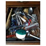 Drawer of Utensils & Cutting Board