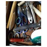 Drawer of Utensils & Cutting Board