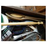 Drawer of Utensils & Cutting Board