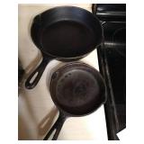 (2) Cast Iron Pans - #3, & #8