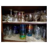 (2) Shelves of Glasses & Stemware