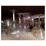 (2) Shelves of Glasses & Stemware