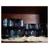 (11) Tall & (10) Short Cobalt Blue Stemware Glasses