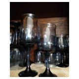 (11) Tall & (10) Short Cobalt Blue Stemware Glasses