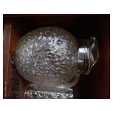 Textured Glass Pitcher with (9) Glasses