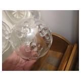 Glass Serving Bowl & (12) Matching Glass Bowls