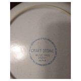 Shelf of Stoneware - Mikasa Blue Hill Plates & Cups & Other Mugs & Bowls