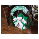 UND Fighting Sioux Snowman Wreath